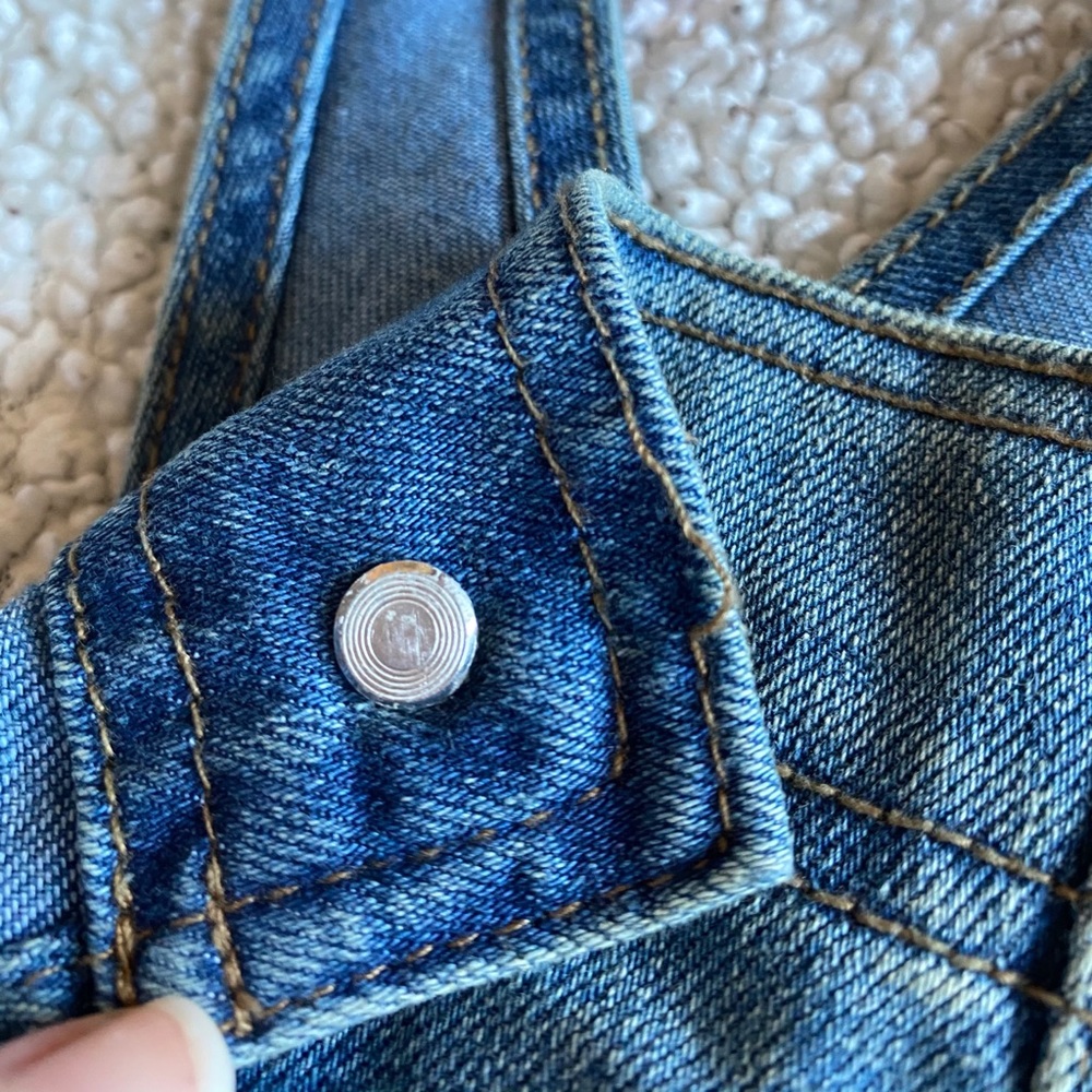 Free People Light Blue Wash Denim Shortalls - Picture 5 of 6